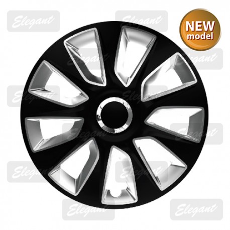 Колпак ELEGANT 13 STRATOS RC black&silver (4 шт.)