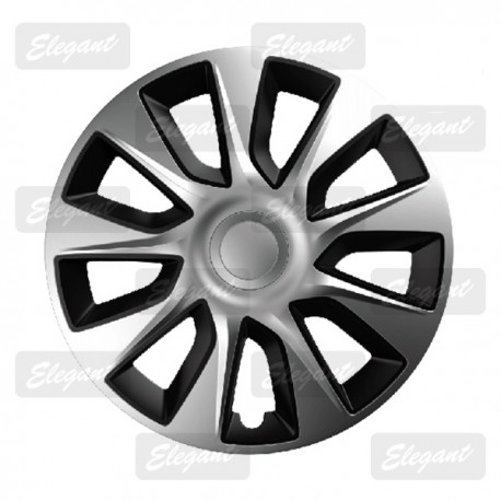Колпак ELEGANT 13 STRATOS silver&black (4 шт.)