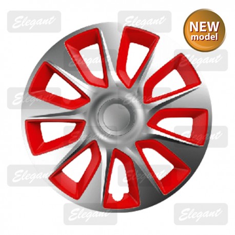 Колпак ELEGANT 13 STRATOS silver&red (4 шт.)